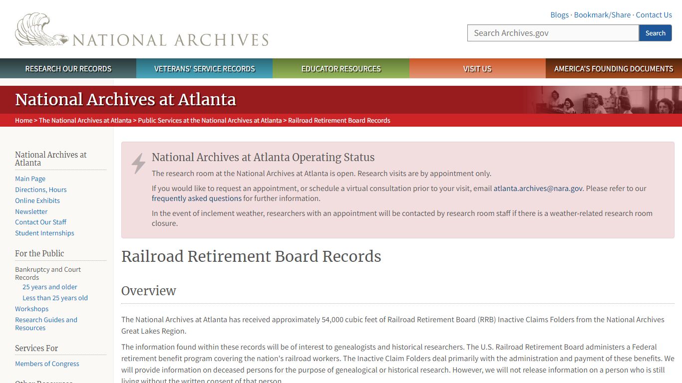 Railroad Retirement Board Records | National Archives