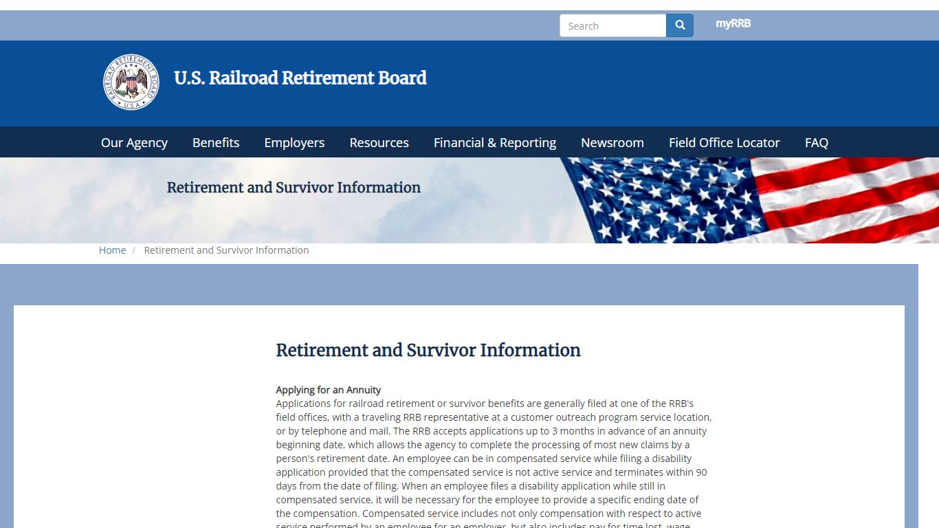 Retirement and Survivor Information | RRB.Gov
